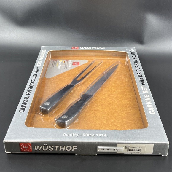 Wusthof Carving Set Black Handles with Epicurean Cutting Board Sealed New In Box - Picture 7 of 14